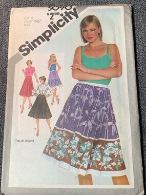 Simplicity Misses Skirt Sewing Pattern Size 12 5090 Uncut 1980s